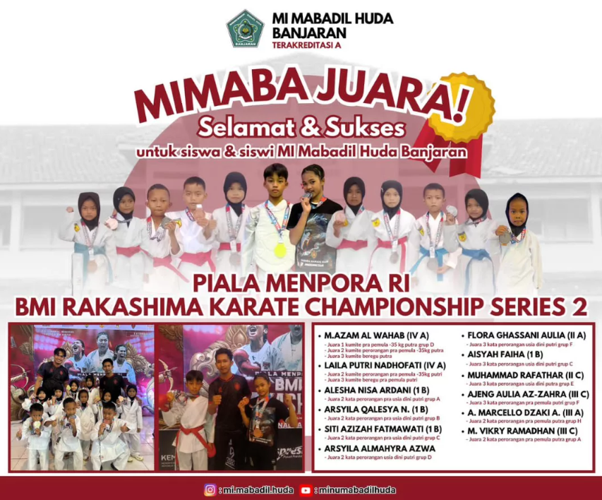 MI Mabadil Huda Banjaran Torehkan Prestasi di Ajang Karate Nasional Piala Menpora RI